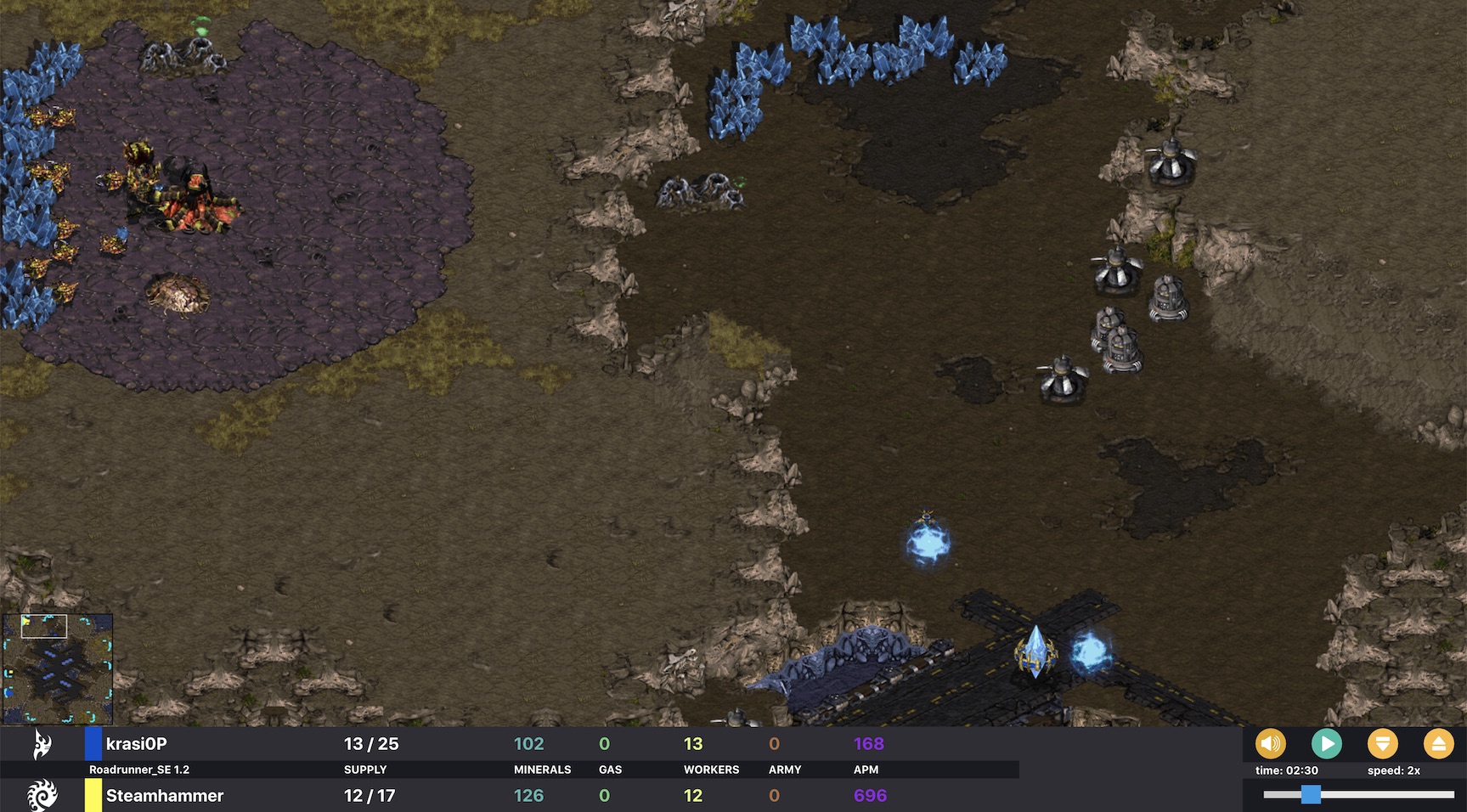 zerg base and cannons