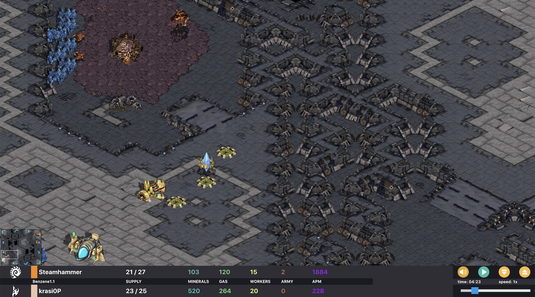 proxy hatchery and protoss base