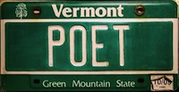 Vermont Poet license plate